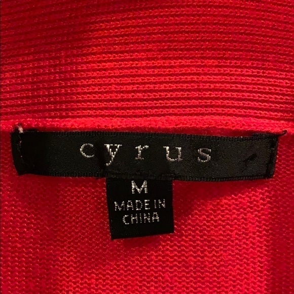 Cyrus Open Front Hi-Low Cardigan Red Medium - Picture 3 of 8